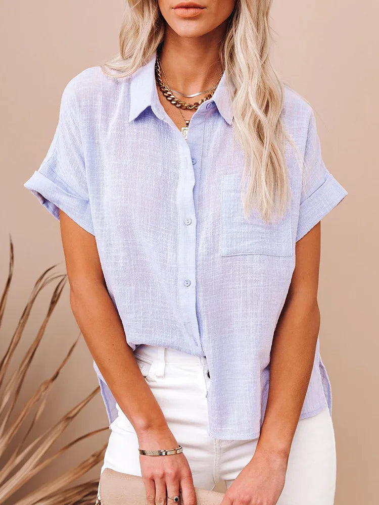 Camisa Elegant™ em Linho de Algodão / A Peça Essencial do Verão para a Mulher moderna!