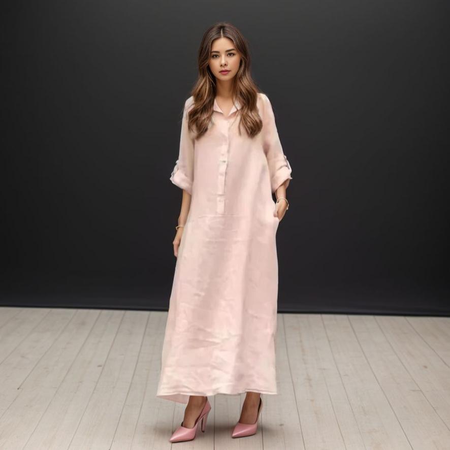 Vestido Cecília™ em Linho de Algodão/ Elegante, Casual e Charmoso